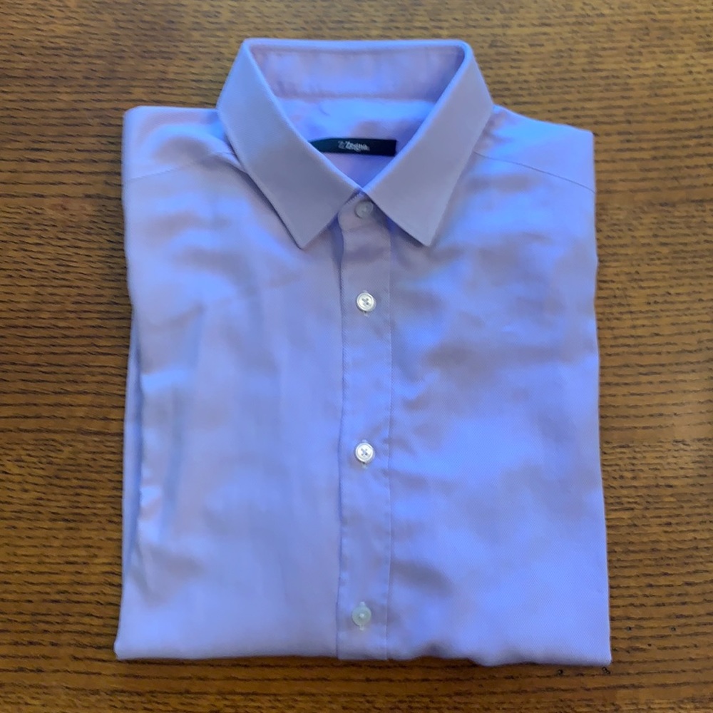 Zzenga lavender long sleeve dress shirt